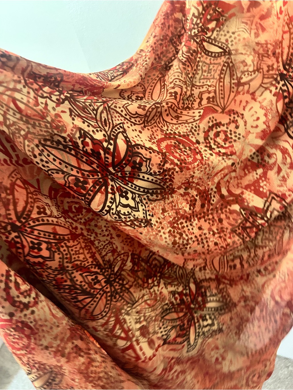 Rabbit Rabbit Rabbit Halter Maxi Dress in Rust and Orange Paisley - Picture 3 of 5